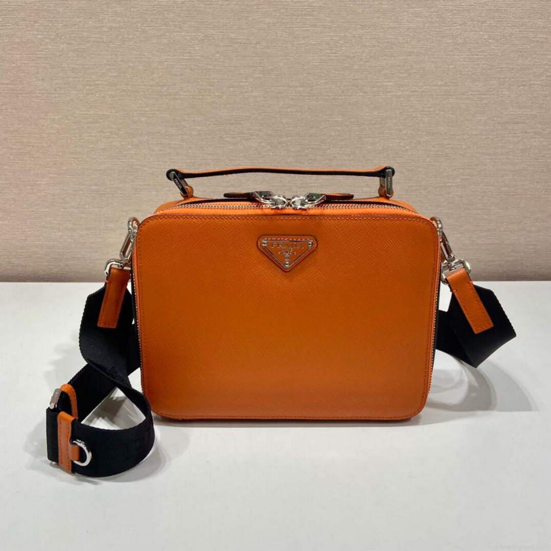 Prada 2VH069 Brique Saffiano leather bag Papaya