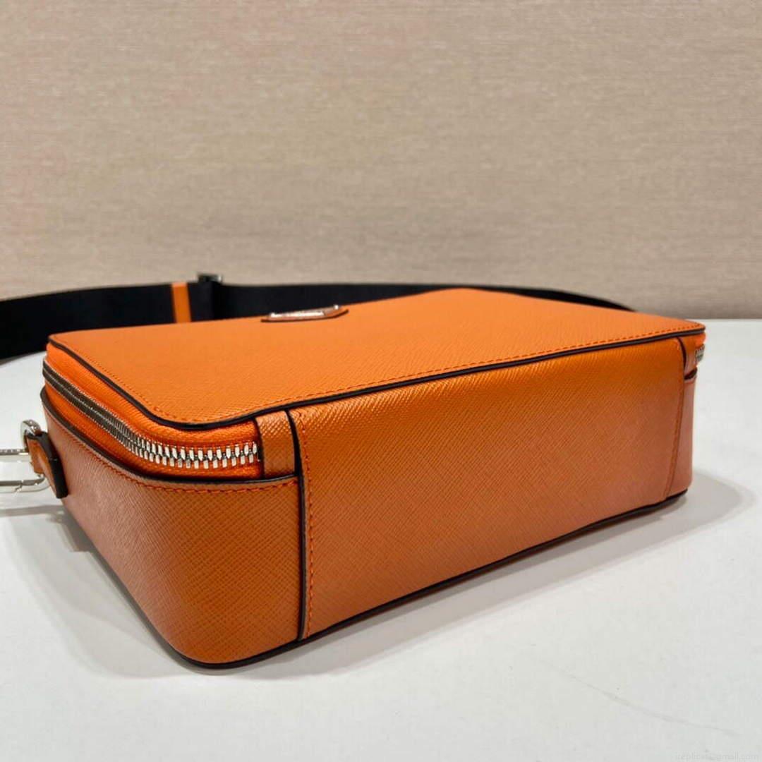 Prada 2VH069 Brique Saffiano leather bag Papaya