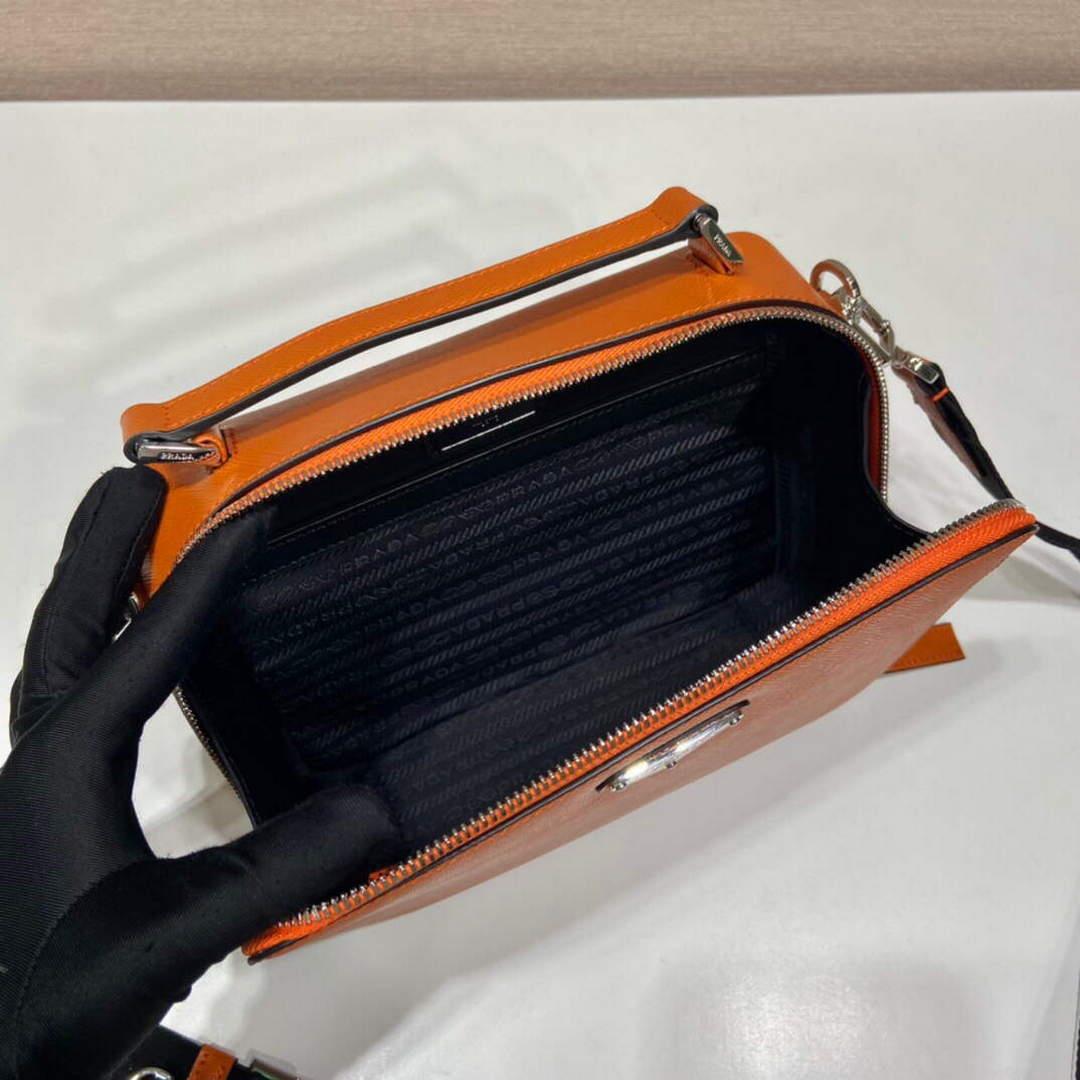 Prada 2VH069 Brique Saffiano leather bag Papaya