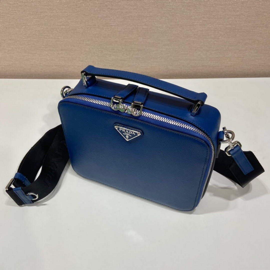 Prada 2VH069 Brique Saffiano leather bag Bluette