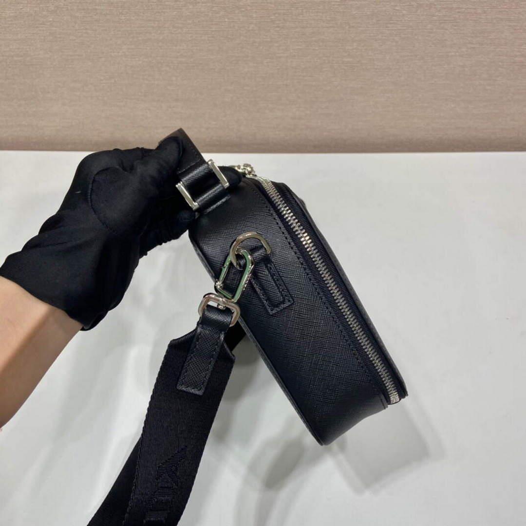 Prada 2VH069 Brique Saffiano leather bag Black