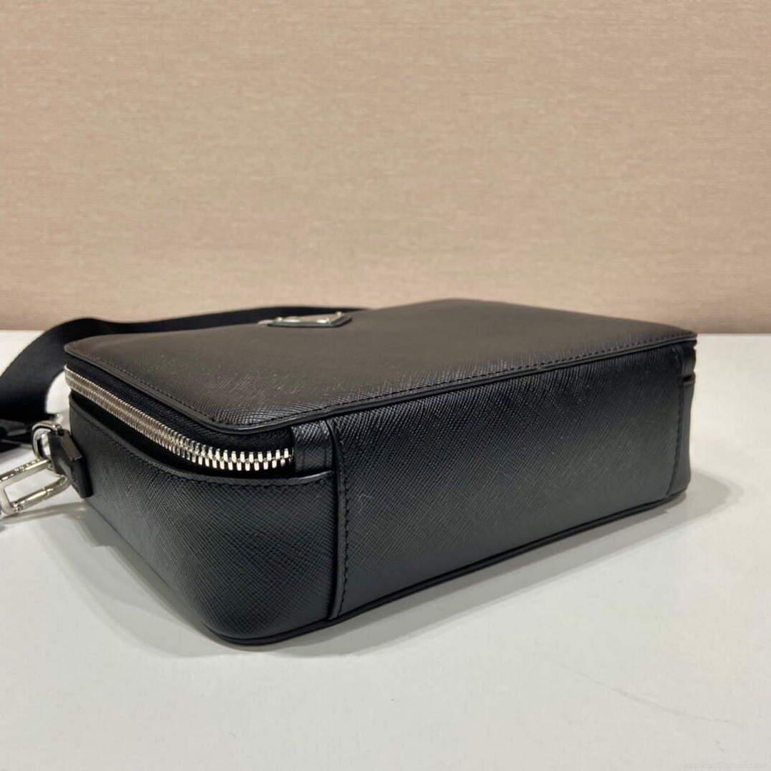 Prada 2VH069 Brique Saffiano leather bag Black