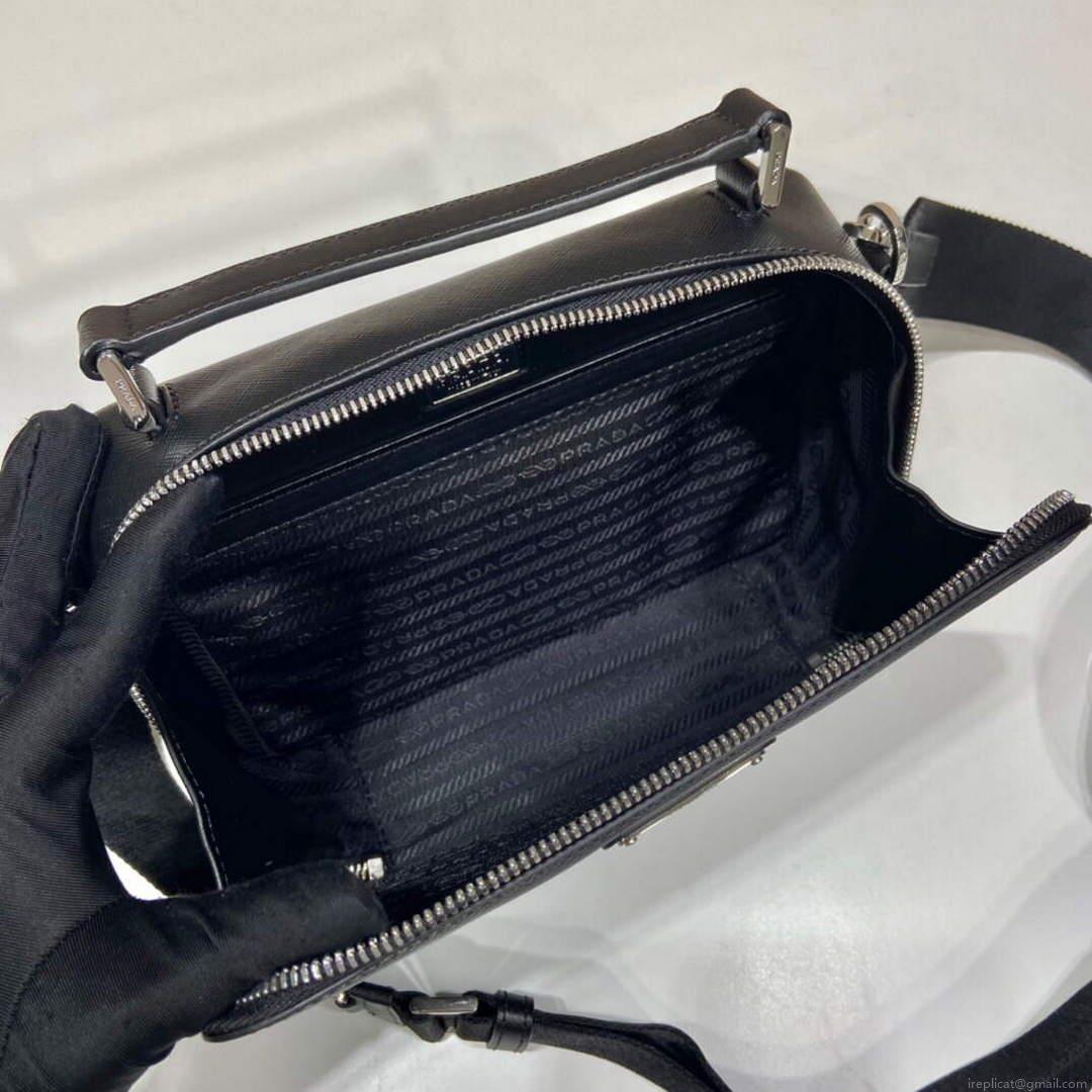 Prada 2VH069 Brique Saffiano leather bag Black