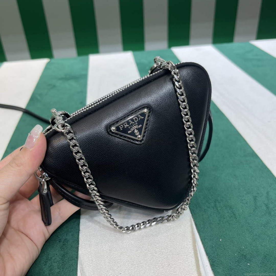 Prada 1NR015 Saffiano leather mini pouch Black