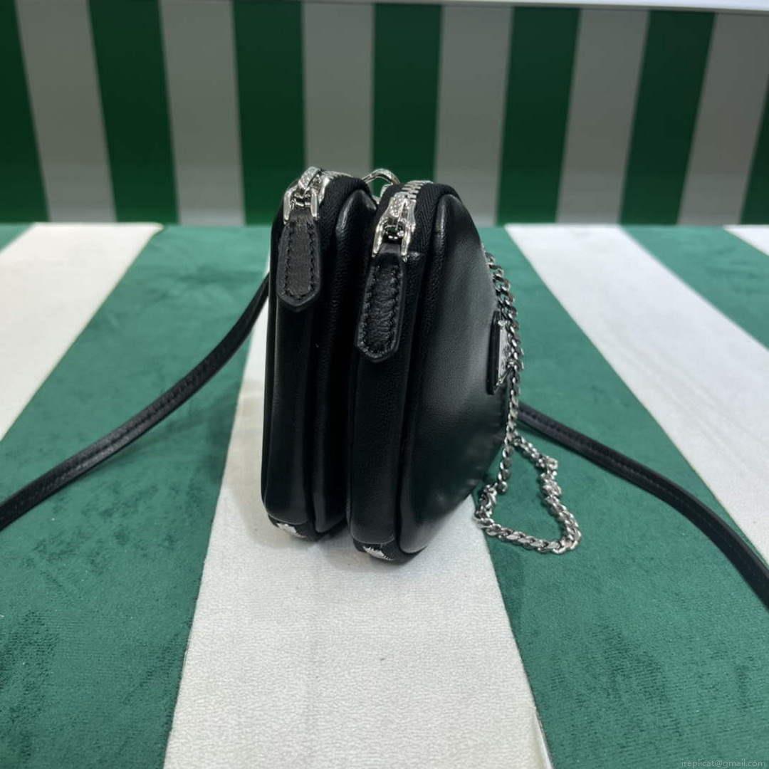 Prada 1NR015 Saffiano leather mini pouch Black