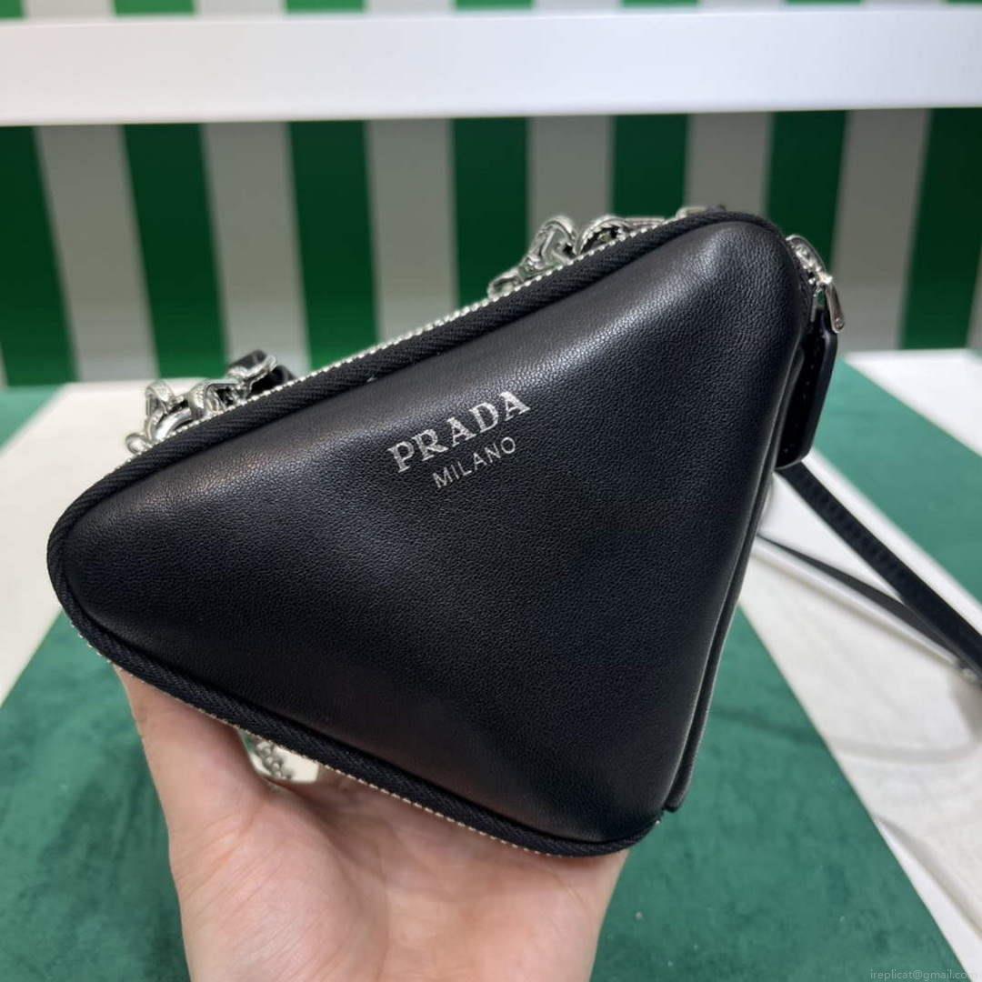 Prada 1NR015 Saffiano leather mini pouch Black