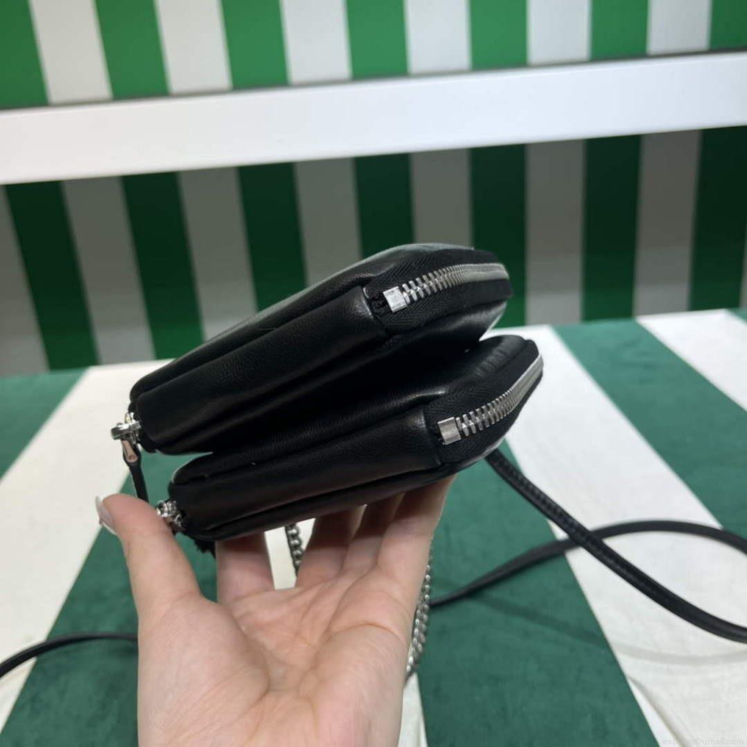 Prada 1NR015 Saffiano leather mini pouch Black