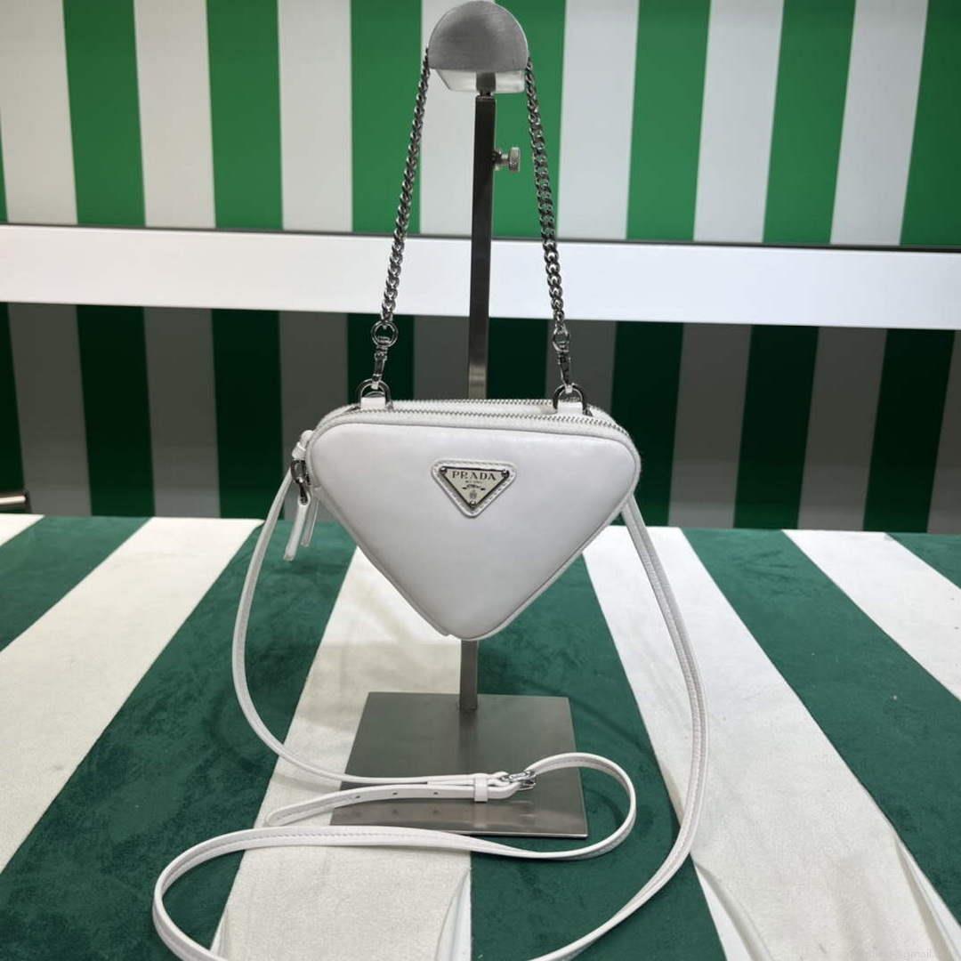 Prada 1NR015 Saffiano leather mini pouch White