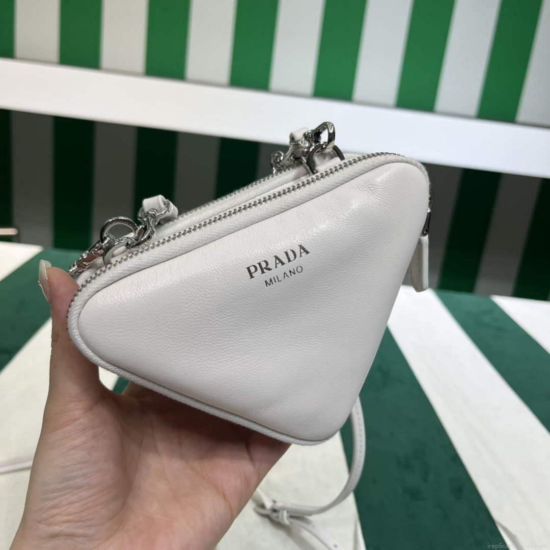Prada 1NR015 Saffiano leather mini pouch White
