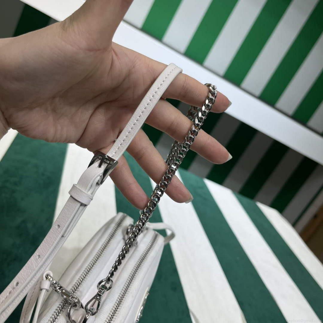 Prada 1NR015 Saffiano leather mini pouch White