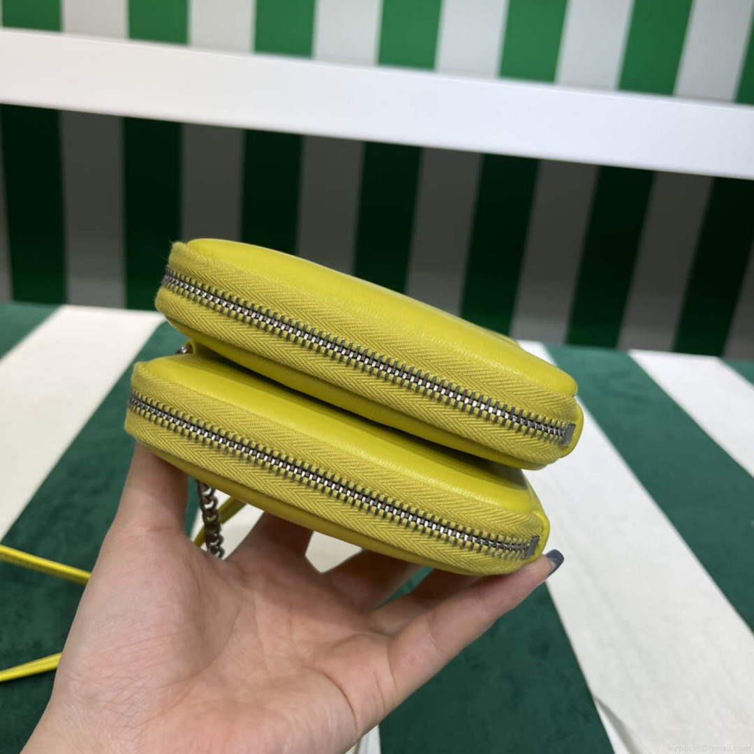 Prada 1NR015 Saffiano leather mini pouch lemon yellow
