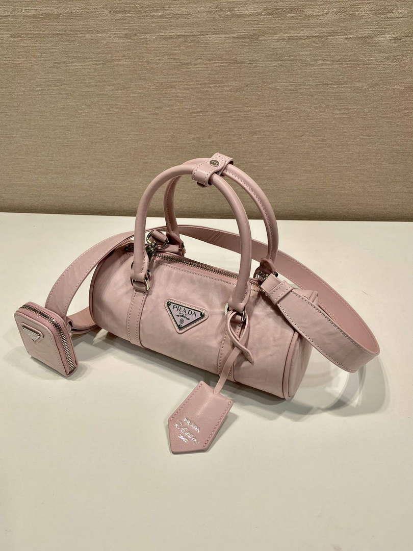 Prada 1BA389 Antique Nappa Leather Handbag Pink