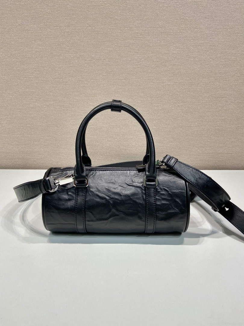 Prada 1BA389 Antique Nappa Leather Handbag Black