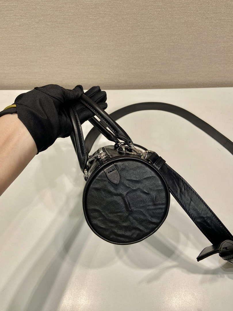 Prada 1BA389 Antique Nappa Leather Handbag Black