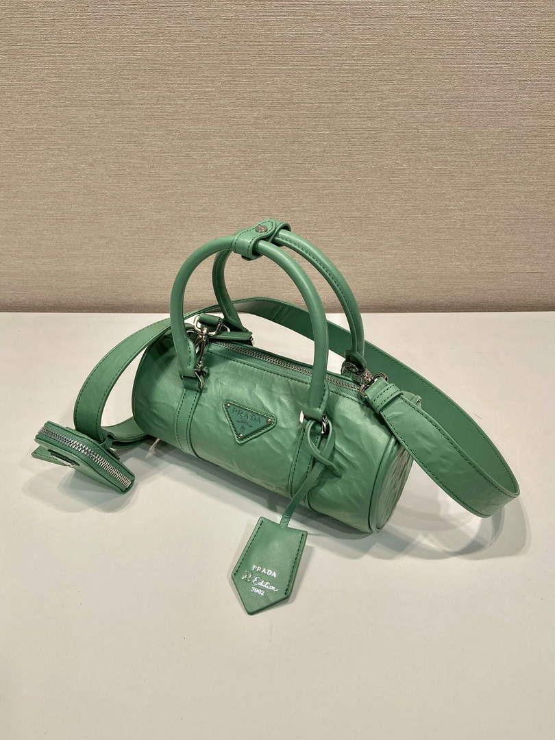 Prada 1BA389 Antique Nappa Leather Handbag Green