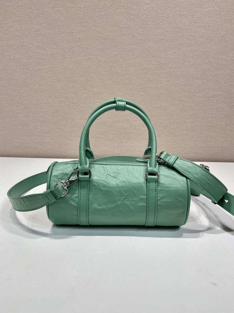 Prada 1BA389 Antique Nappa Leather Handbag Green
