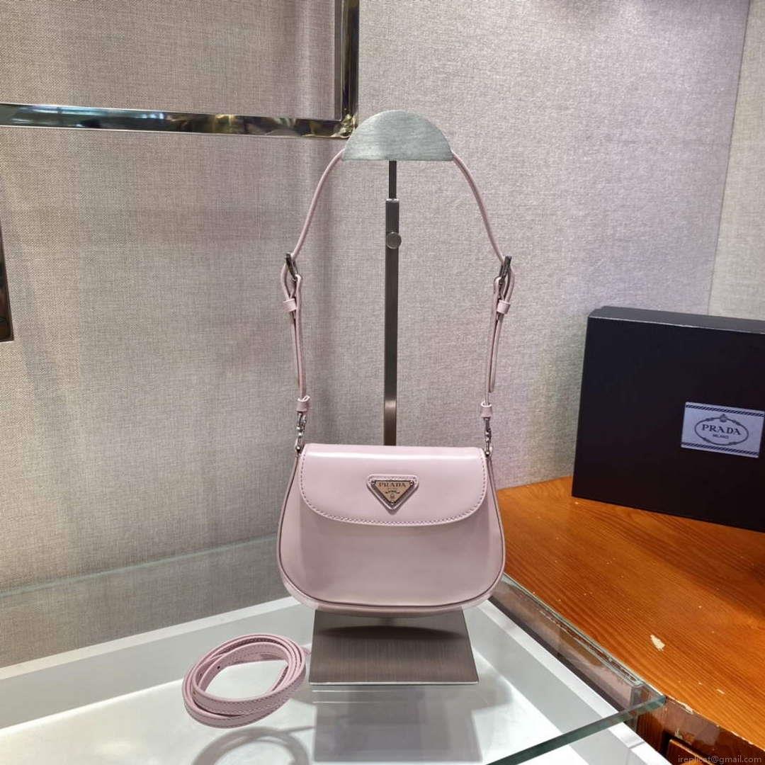 Prada 1BH188 Prada Cleo Brushed Leather Mini Bag Pink