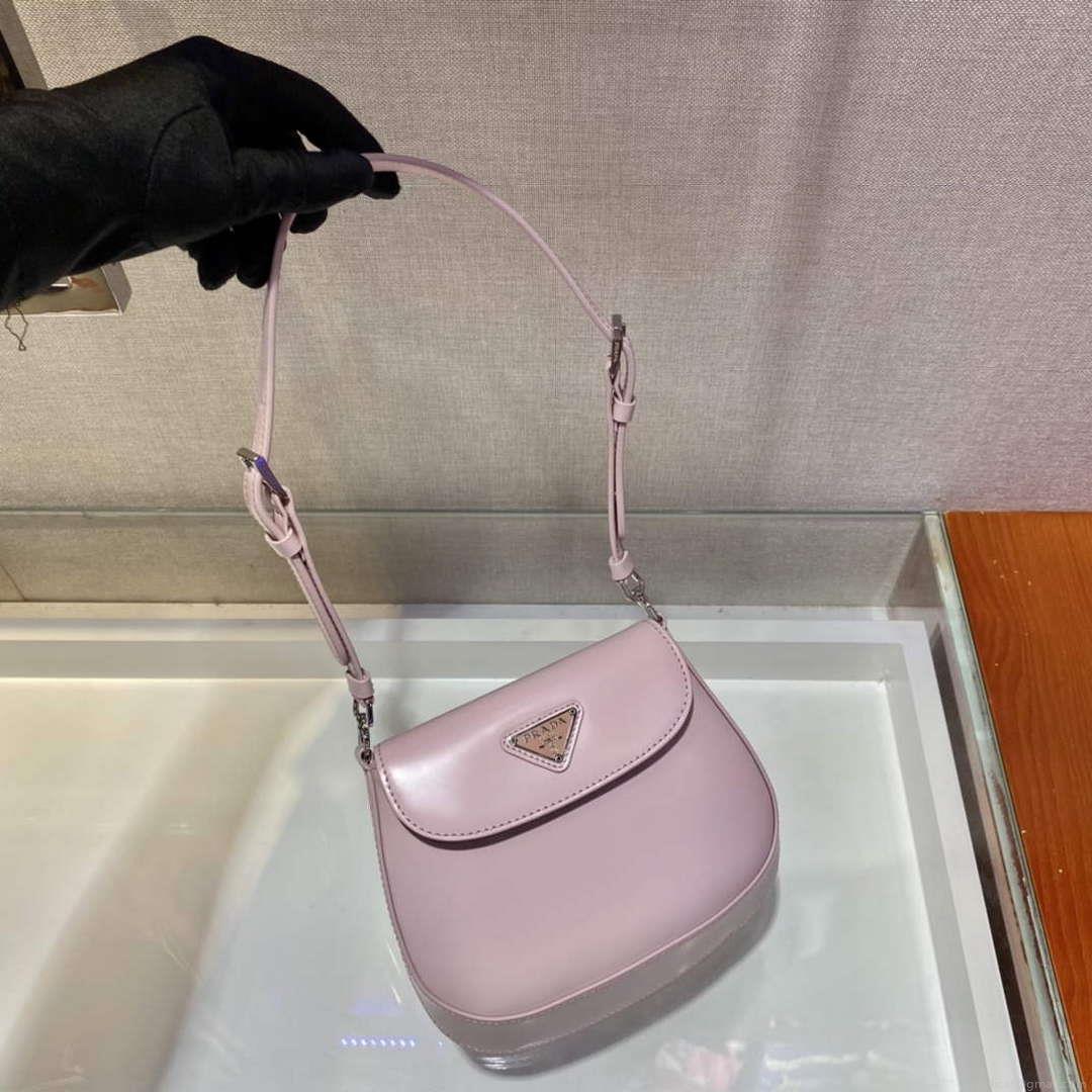 Prada 1BH188 Prada Cleo Brushed Leather Mini Bag Pink