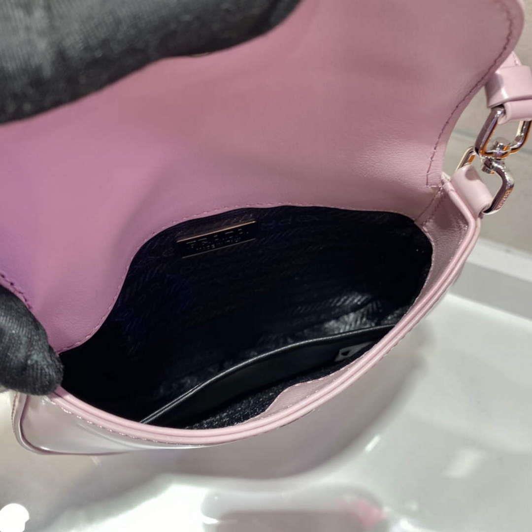 Prada 1BH188 Prada Cleo Brushed Leather Mini Bag Pink