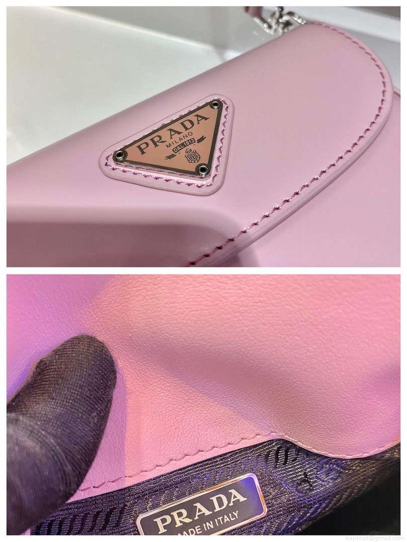 Prada 1BH188 Prada Cleo Brushed Leather Mini Bag Pink