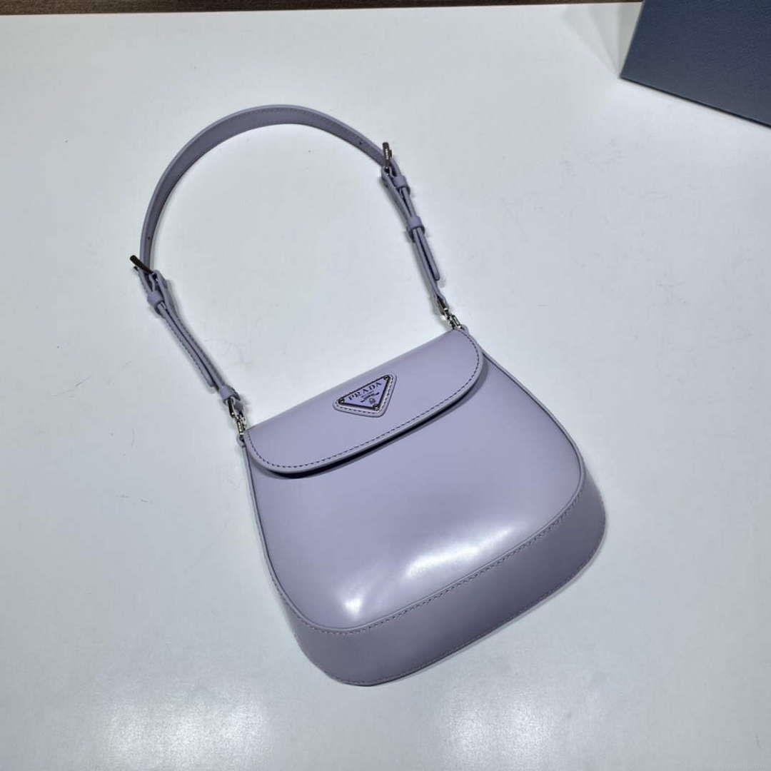 Prada 1BH188 Prada Cleo Brushed Leather Mini Bag Purple