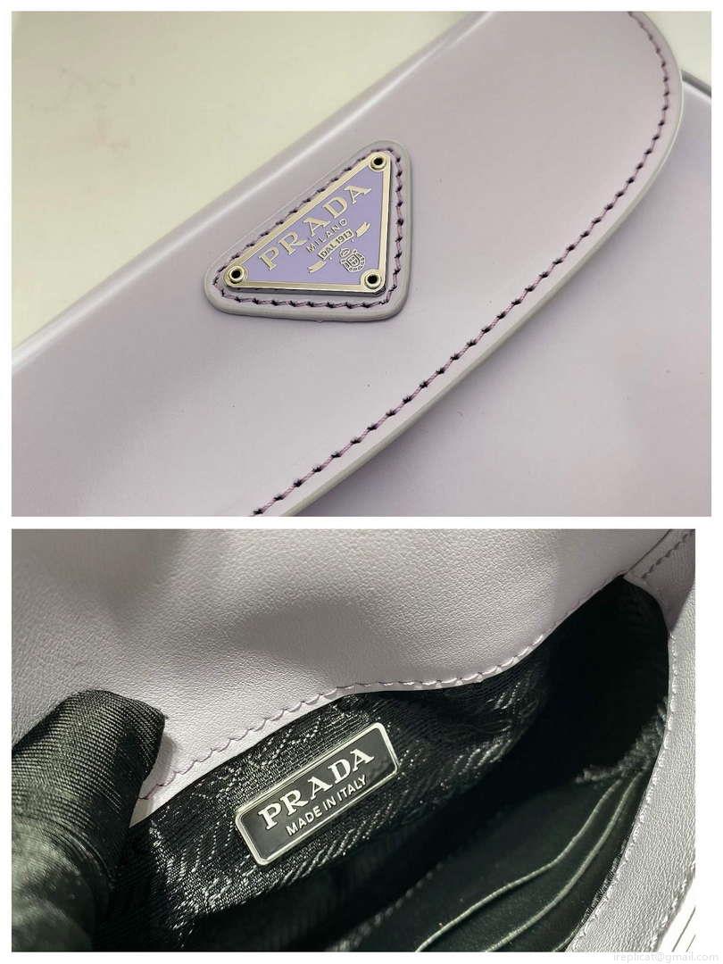 Prada 1BH188 Prada Cleo Brushed Leather Mini Bag Purple