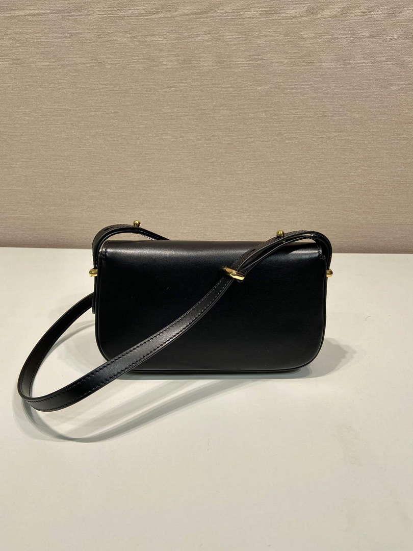 Prada 1BD339 Leather Shoulder Bag Black
