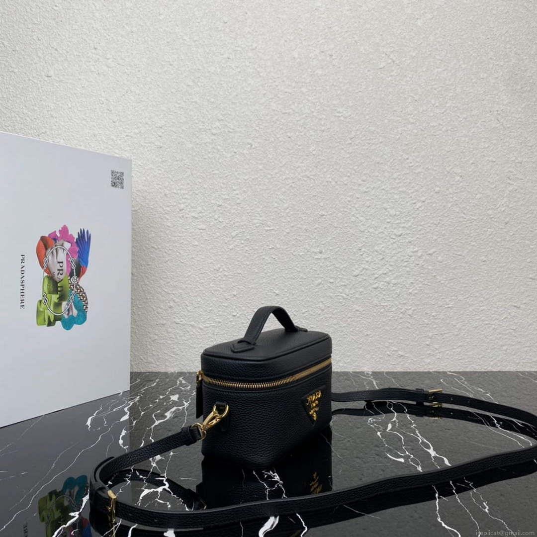 Prada 1BH202 Leather Mini Bag Black