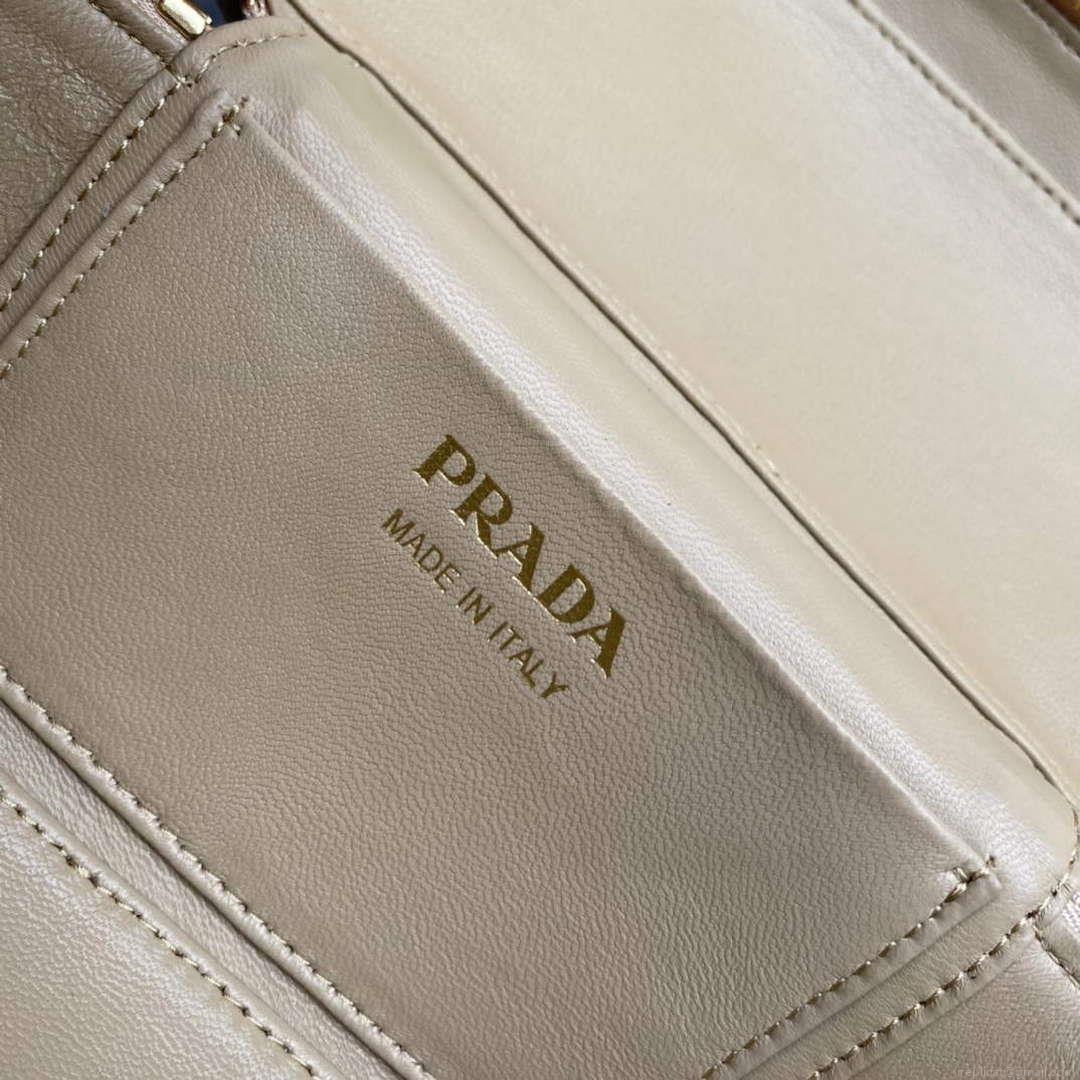 Prada 1BH202 Leather Mini Bag Tan