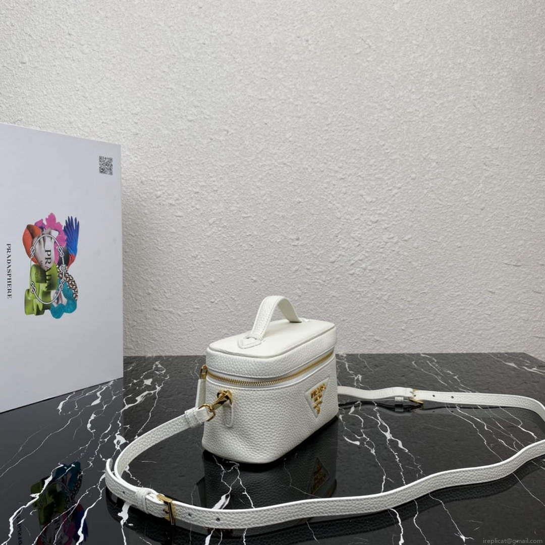 Prada 1BH202 Leather Mini Bag White