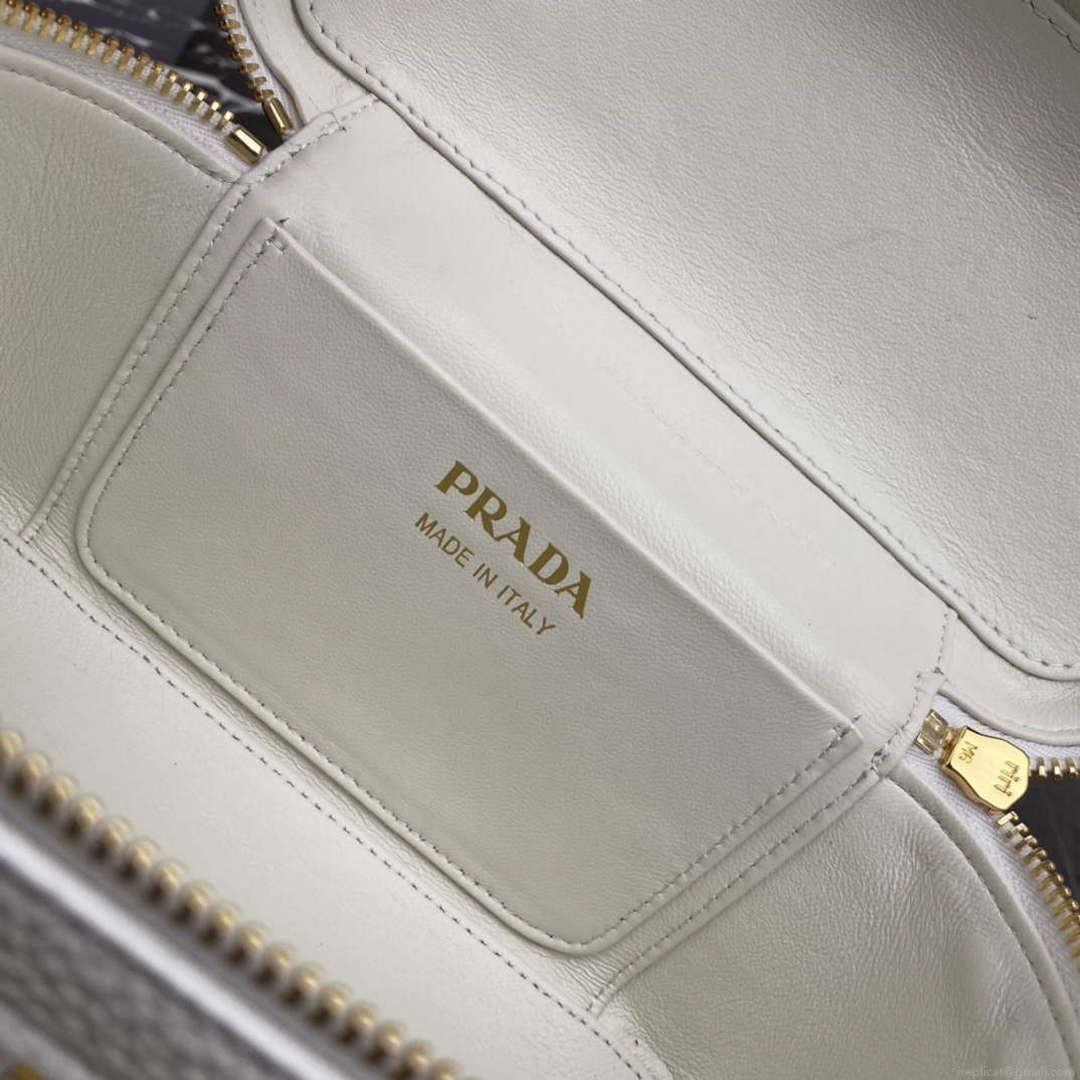 Prada 1BH202 Leather Mini Bag White