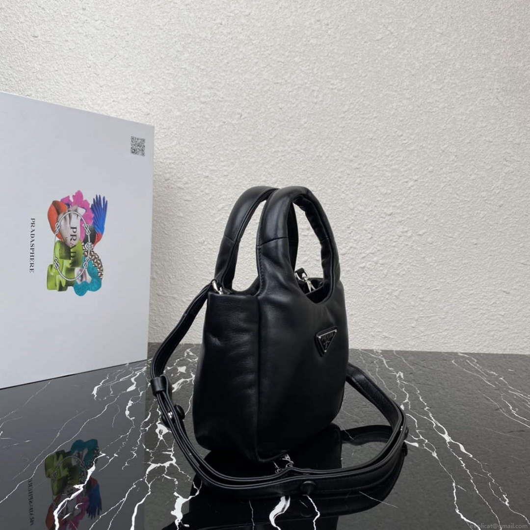 Prada 1BA359 Small Padded Prada Soft Nappa Leather Bag Black