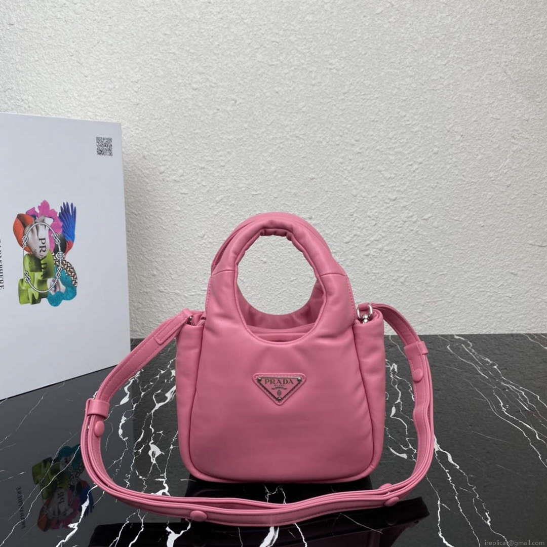 Prada 1BA359 Small Padded Prada Soft Nappa Leather Bag Pink