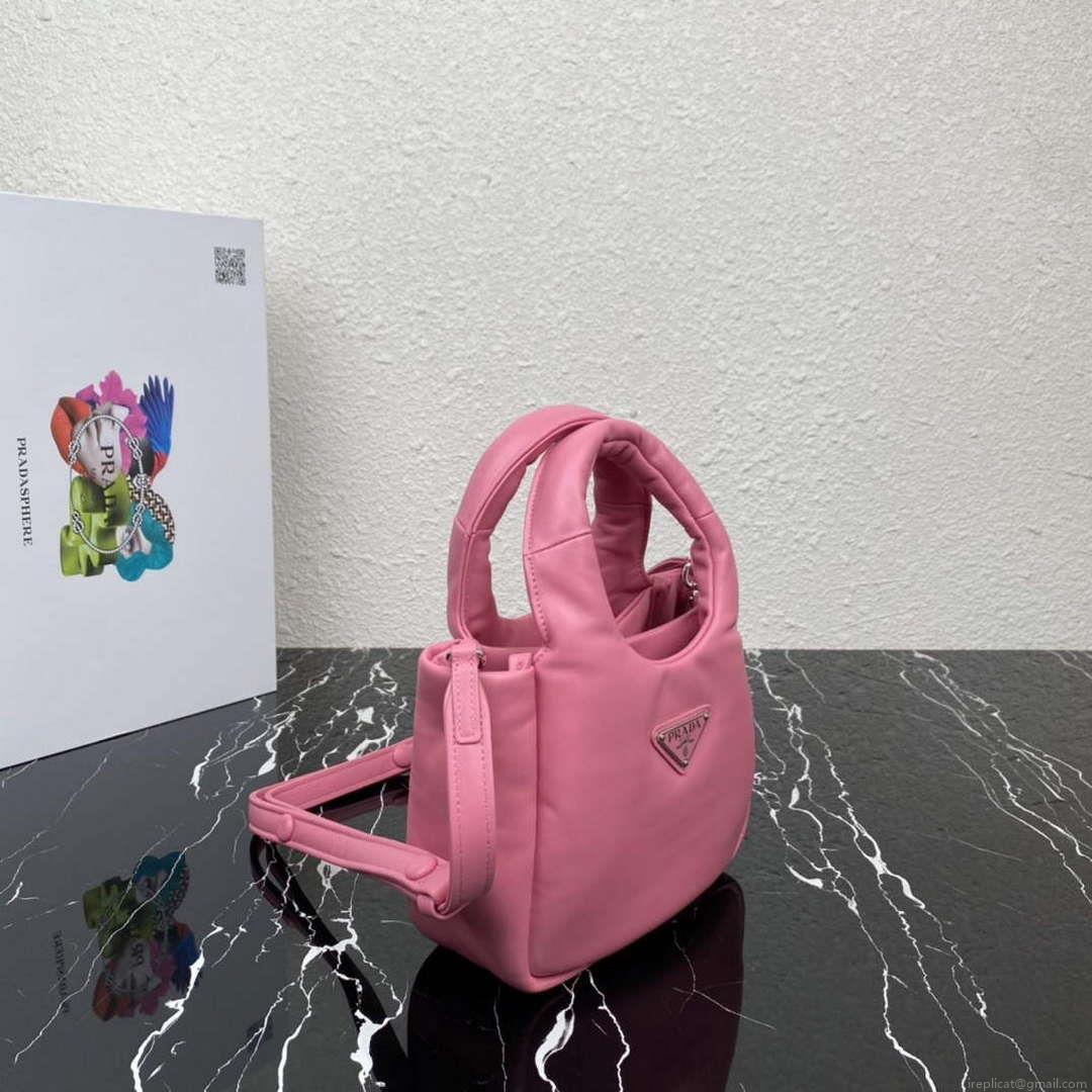 Prada 1BA359 Small Padded Prada Soft Nappa Leather Bag Pink