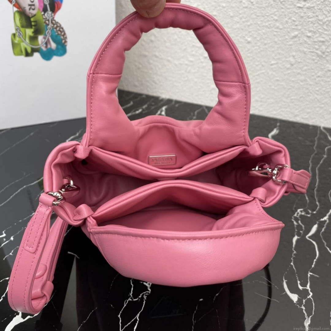 Prada 1BA359 Small Padded Prada Soft Nappa Leather Bag Pink