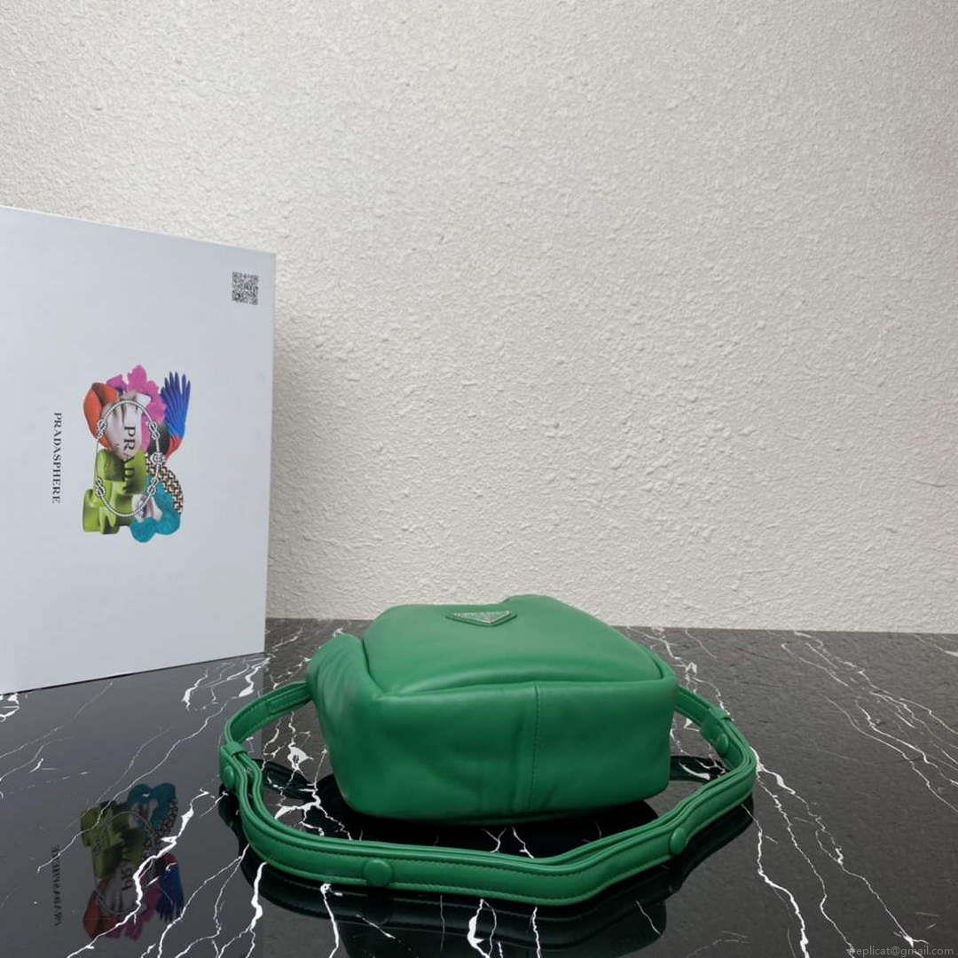 Prada 1BA359 Small Padded Prada Soft Nappa Leather Bag Green