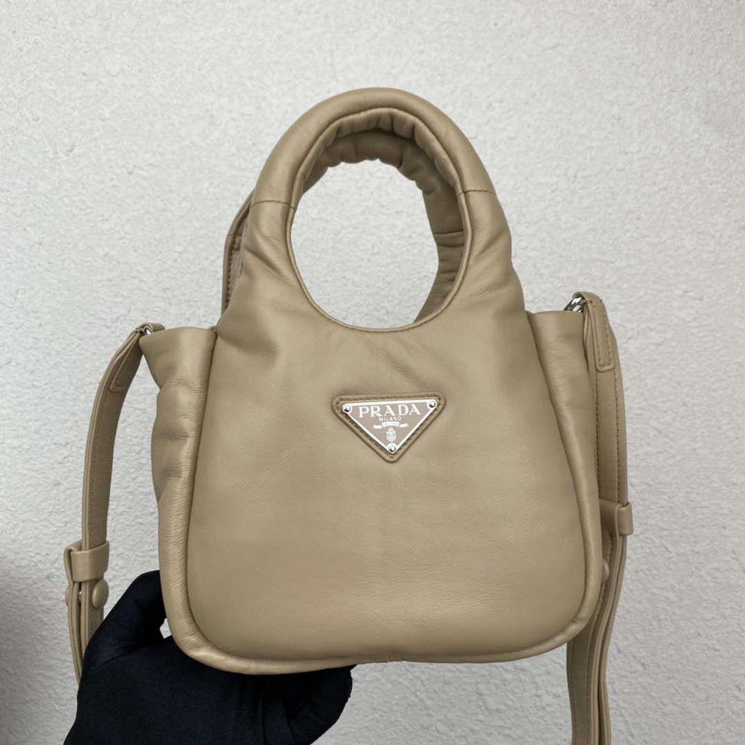Prada 1BA359 Small Padded Prada Soft Nappa Leather Bag Tan
