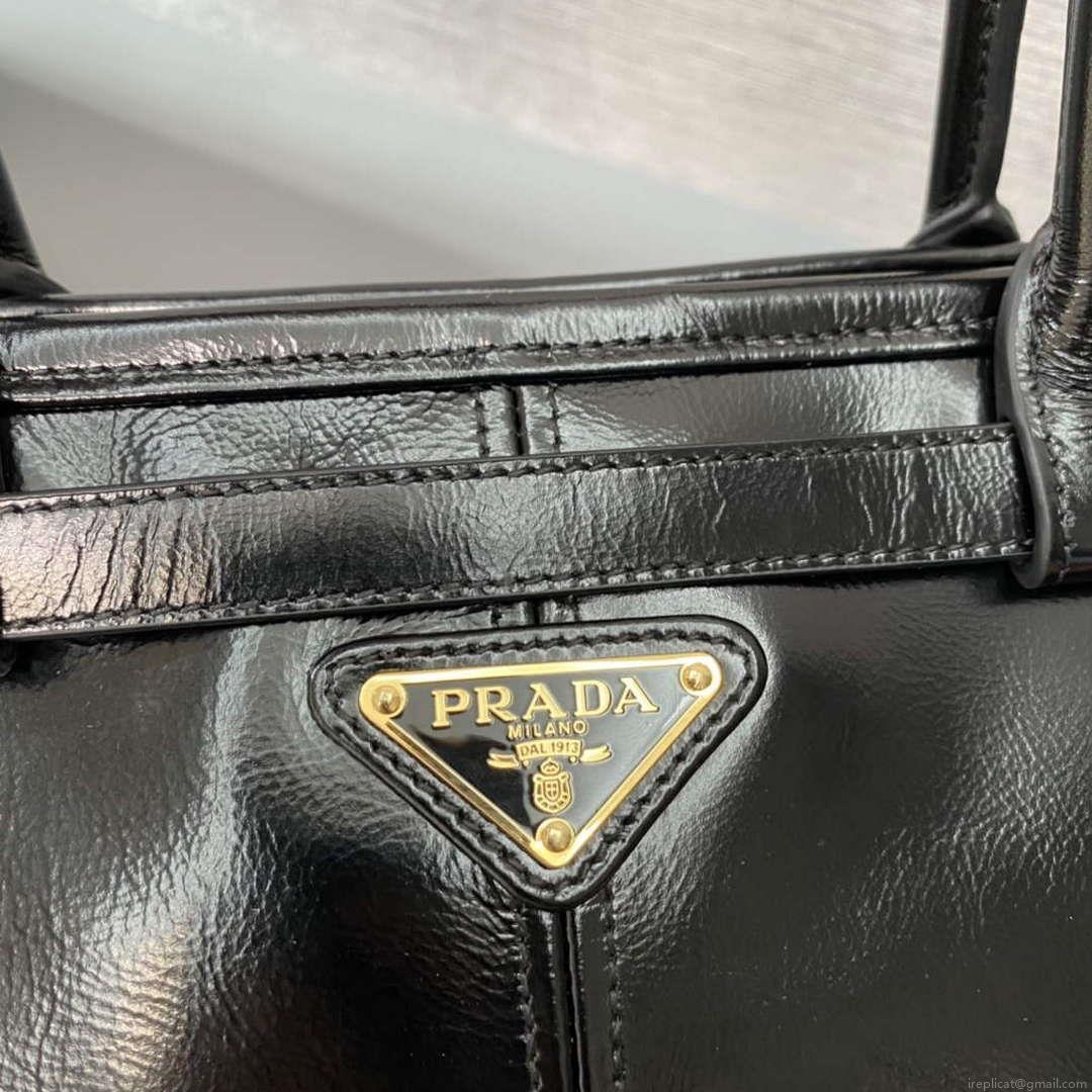 Prada 1BA433 Large Leather Handbag Black