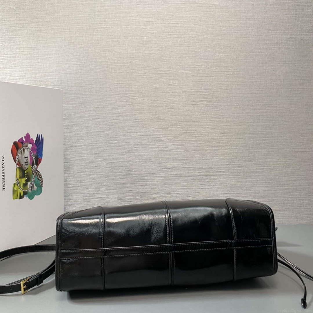Prada 1BA433 Large Leather Handbag Black