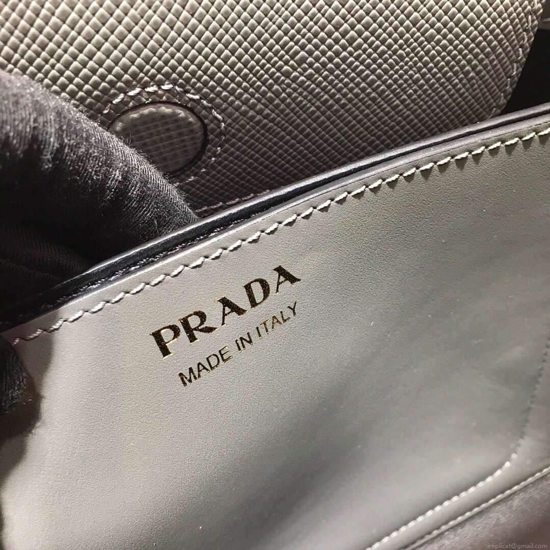 Prada 1BA282 Medium Saffiano Leather Prada Matinee Bag Gray