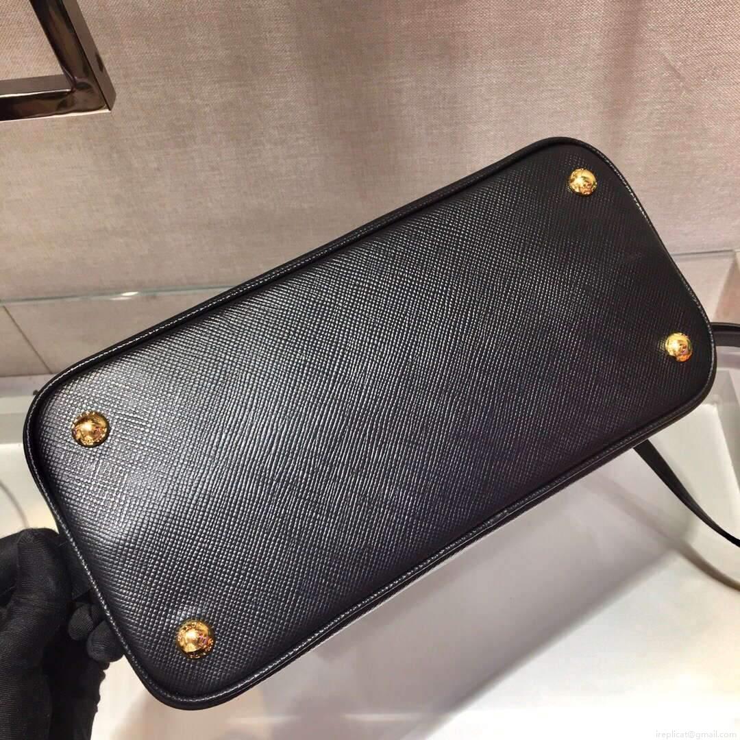 Prada 1BA282 Medium Saffiano Leather Prada Matinee Bag Black