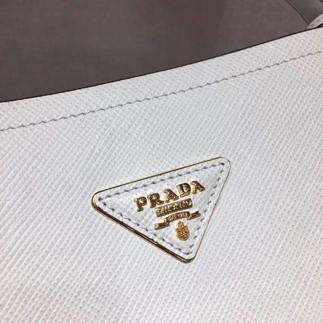 Prada 1BA282 Medium Saffiano Leather Prada Matinee Bag White