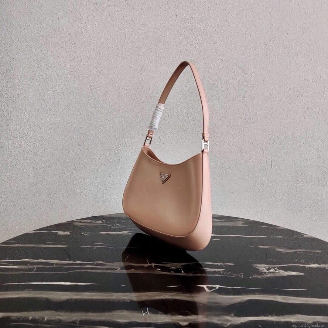 Prada 1BC499 Prada Cleo Brushed Leather Shoulder Bag in Pink