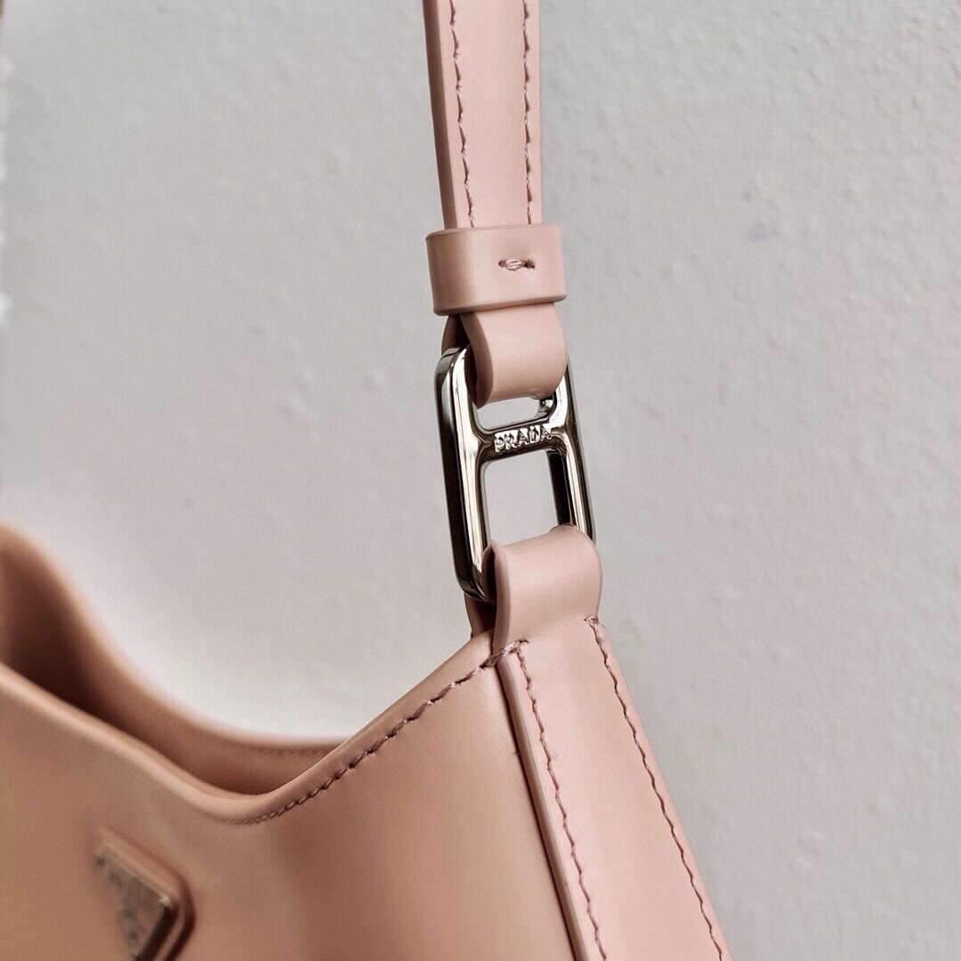 Prada 1BC499 Prada Cleo Brushed Leather Shoulder Bag in Pink