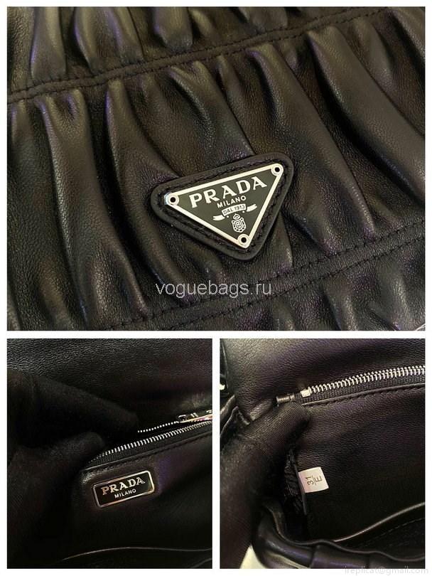 Prada 1BD289 Gaufre Nappa Leather Shoulder Bag Black