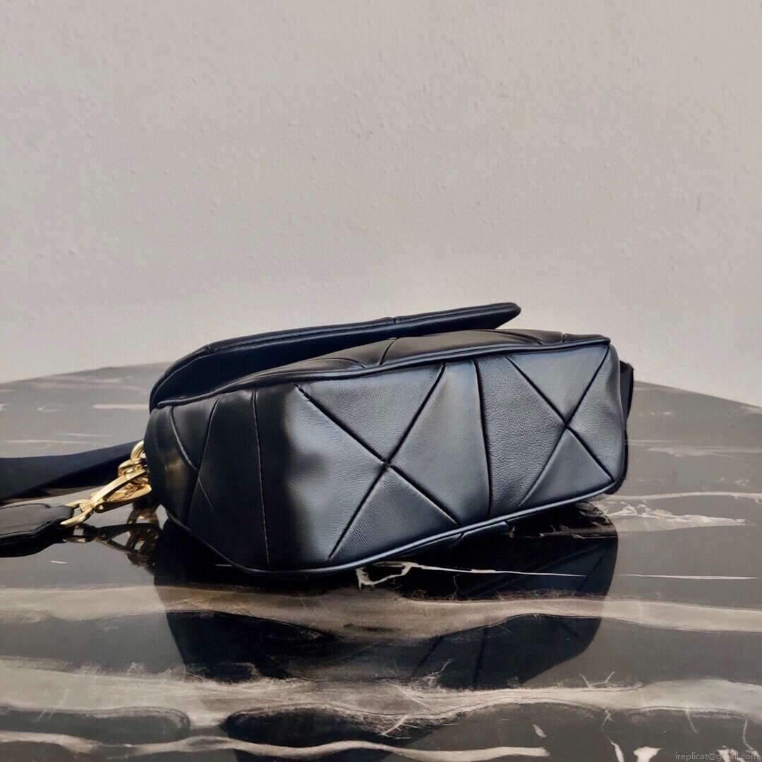 Prada 1BD292 Prada System nappa leather patchwork Bag Black