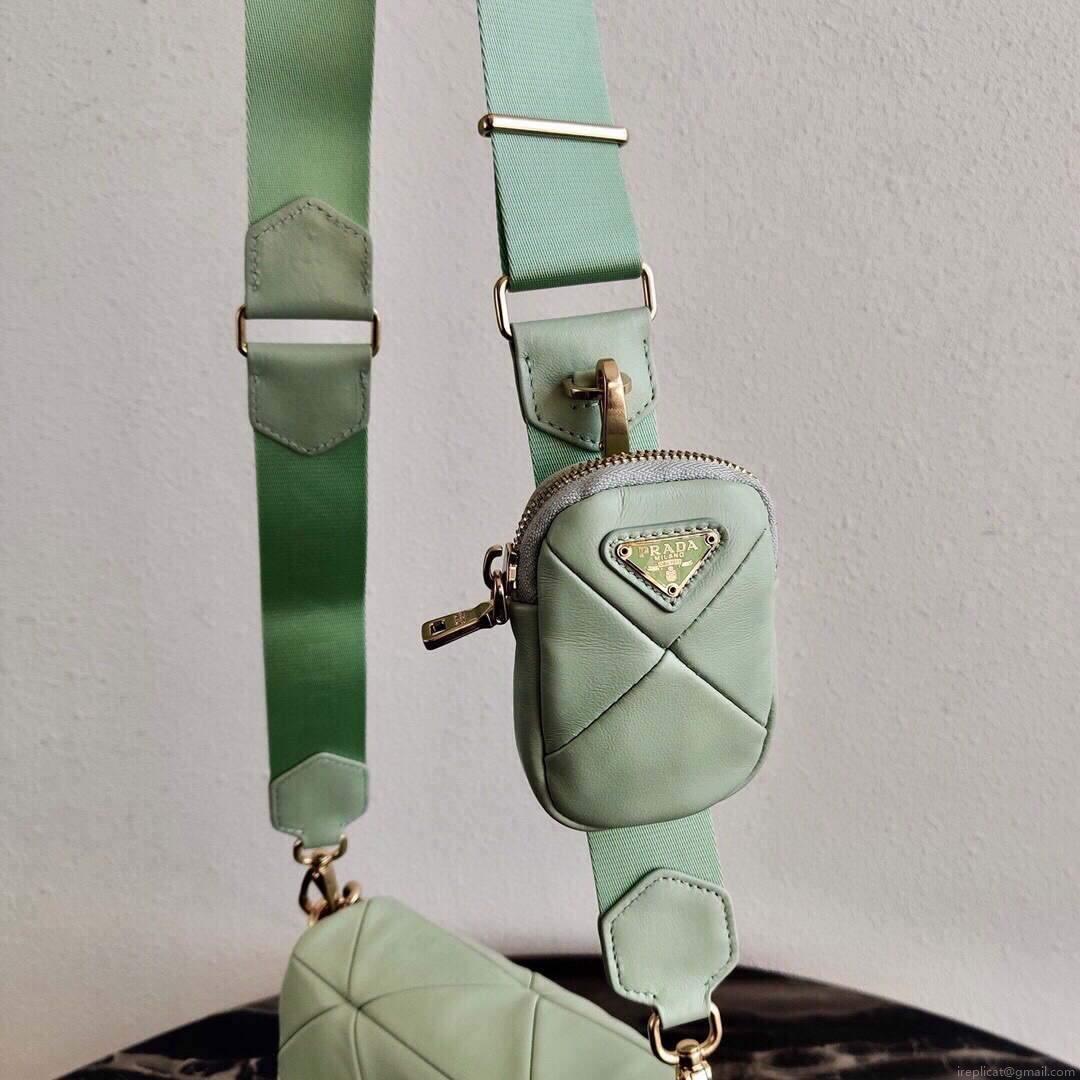 Prada 1BD292 Prada System nappa leather patchwork Bag Green
