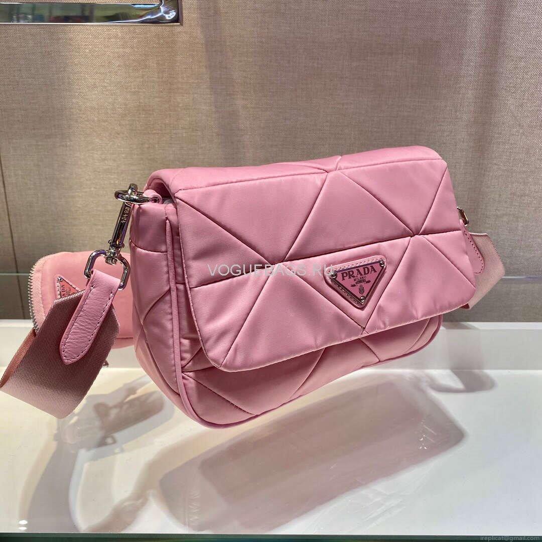Prada 1BD292 Prada Three In One Nylon Shoulder Bag Pink