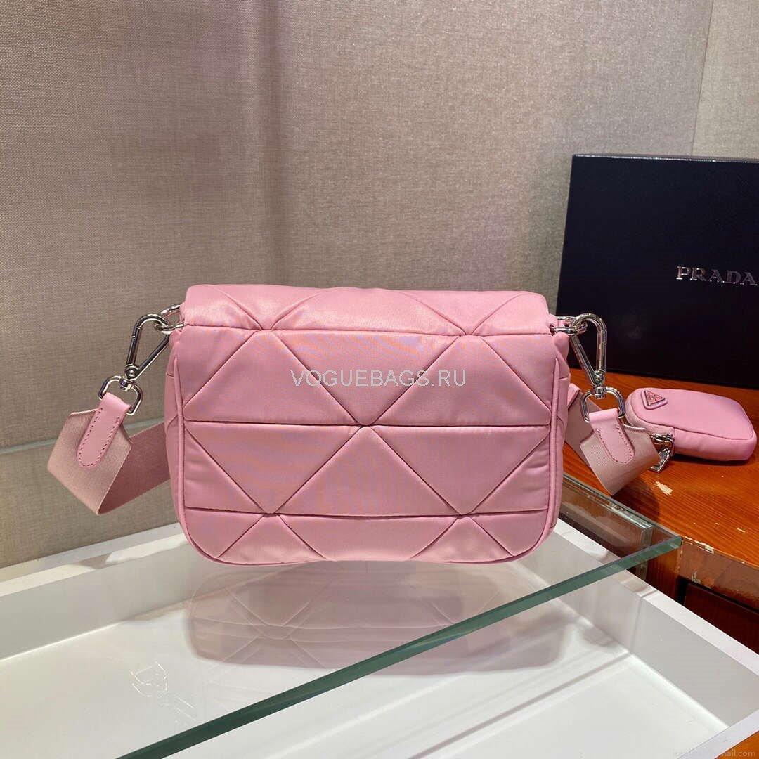 Prada 1BD292 Prada Three In One Nylon Shoulder Bag Pink