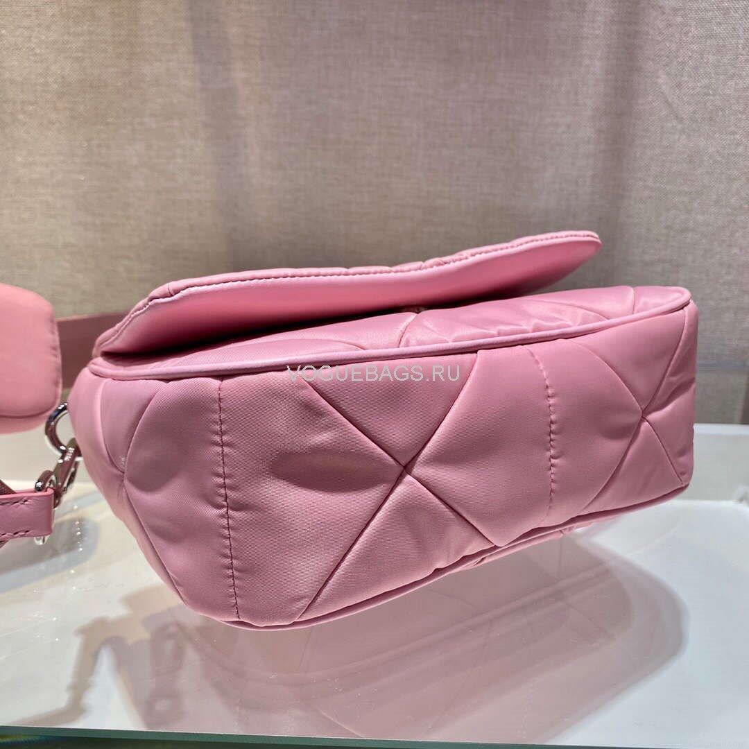 Prada 1BD292 Prada Three In One Nylon Shoulder Bag Pink